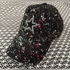 Dallas Cowboys black paint splatter baseball cap hat NFL official texas star